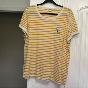 ⭐️Old Navy Free Thinker Yellow Striped T-Shirt Sz XXL